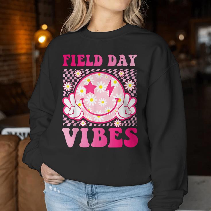 Field Day Vibes Fun Day Field Trip Groovy Teacher Student Women Sweatshirt Unique Gifts