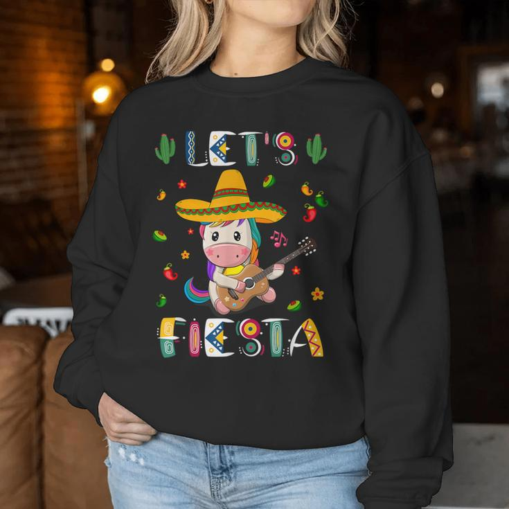 Lets Fiesta Dancing Mexican Unicorn Cinco De Mayo Girl Women Women Sweatshirt Unique Gifts