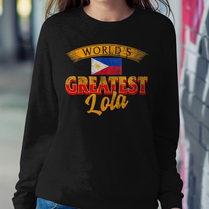 Filipino Grandma Greatest Lola Flag Philippines Women Sweatshirt Unique Gifts