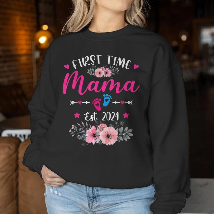 First Time Mama 2024 Mother's Day Soon To Be Mom Pregnancy Women Sweatshirt Funny Gifts