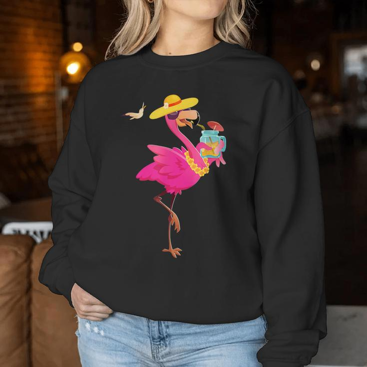 Flamingo Beach Summer Vibes Palm Trees Tropical Summer Women Sweatshirt Personalized Gifts