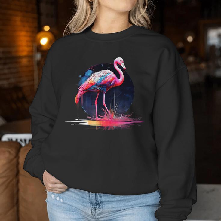 Flamingo Kunstwerk Tierliebhaber Kunst Tier Flamingo Sweatshirt Frauen Lustige Geschenke