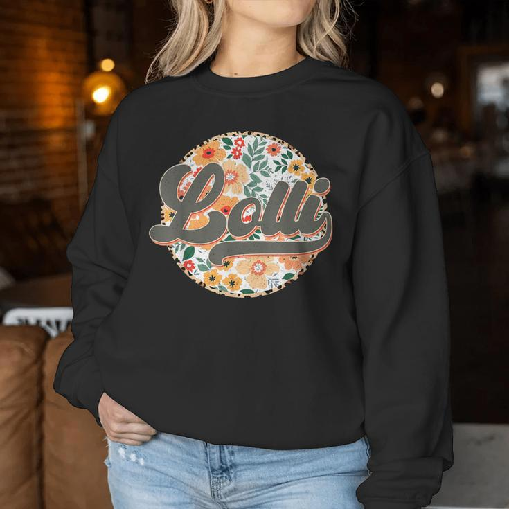 Floral Lolli Retro Groovy Mother's Day Birthday Women Sweatshirt Funny Gifts