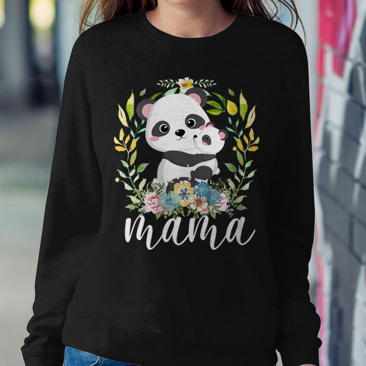 Flowers Mom & Cute Baby Panda Animal Mama Mother's Day Women Sweatshirt Unique Gifts