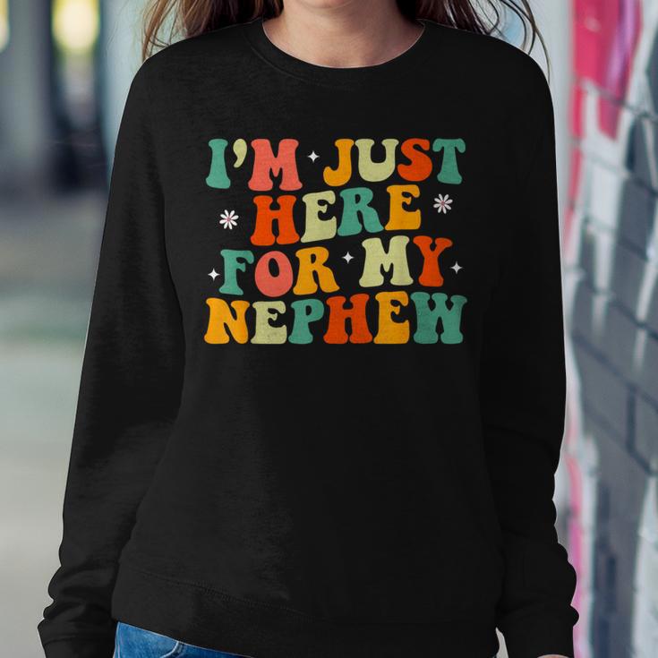 Aunt Life Auntie Groovy I'm Just Here For My Nephew Women Sweatshirt Unique Gifts