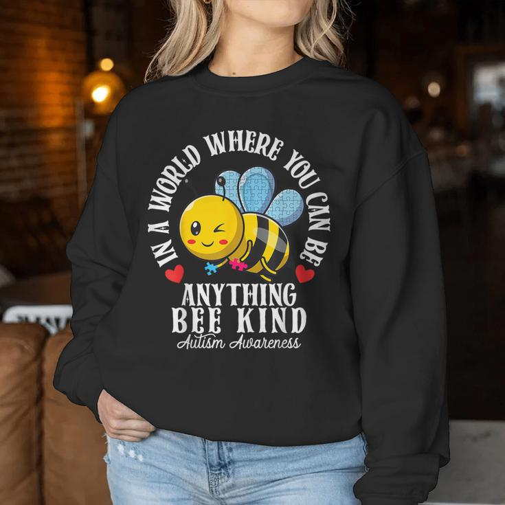 Autism Awareness Bee Kind Autistic Cute Autism Be Kind Women Sweatshirt Unique Gifts