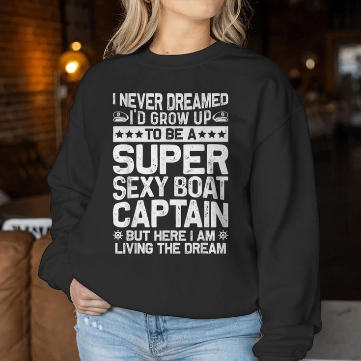 Boat Captain Boating Boat Captain Women Sweatshirt Funny Gifts