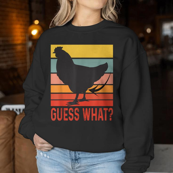 Chicken Butt Guess What Retro Vintage Chicken Thigh Women Sweatshirt Unique Gifts