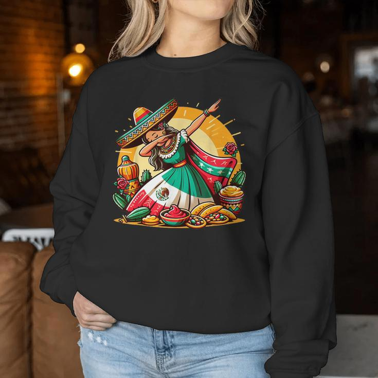 Dabbing Mexican Poncho Sombrero Cinco De Mayo Girl Boy Women Sweatshirt Unique Gifts