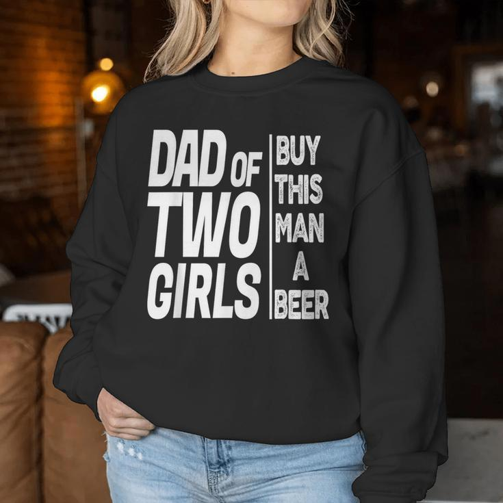 Daddy Dad Of Two Girls Father's Day From Daughter Women Sweatshirt Unique Gifts