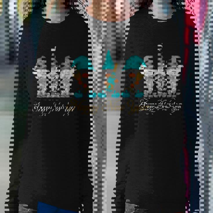 Gnomes Wine Drinking Happy New Year Western Gnomes Women Sweatshirt Personalized Gifts
