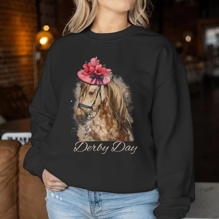 Hat Horse Racing Derby Party On Derby Day 2024 Women Sweatshirt Funny Gifts