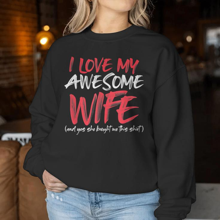 Husband Saying Awesome From Wife For Fathers Day Women Sweatshirt Unique Gifts