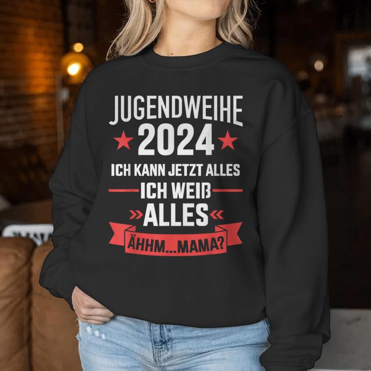 Jugendweihe 2024 Saying Kann Alles Weiß Alles Mama Sweatshirt Frauen Lustige Geschenke