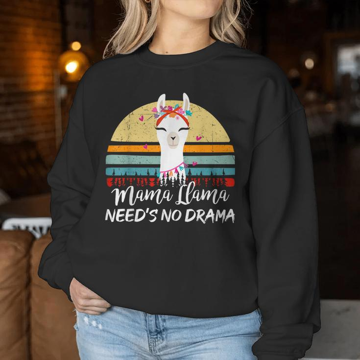 Mama-Llama Needs No Drama Mom Women Sweatshirt Unique Gifts