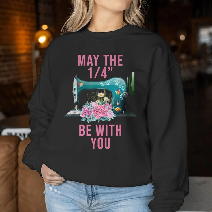 May The 14 Be With You Flower Sewing Machine Quilting Women Sweatshirt Funny Gifts