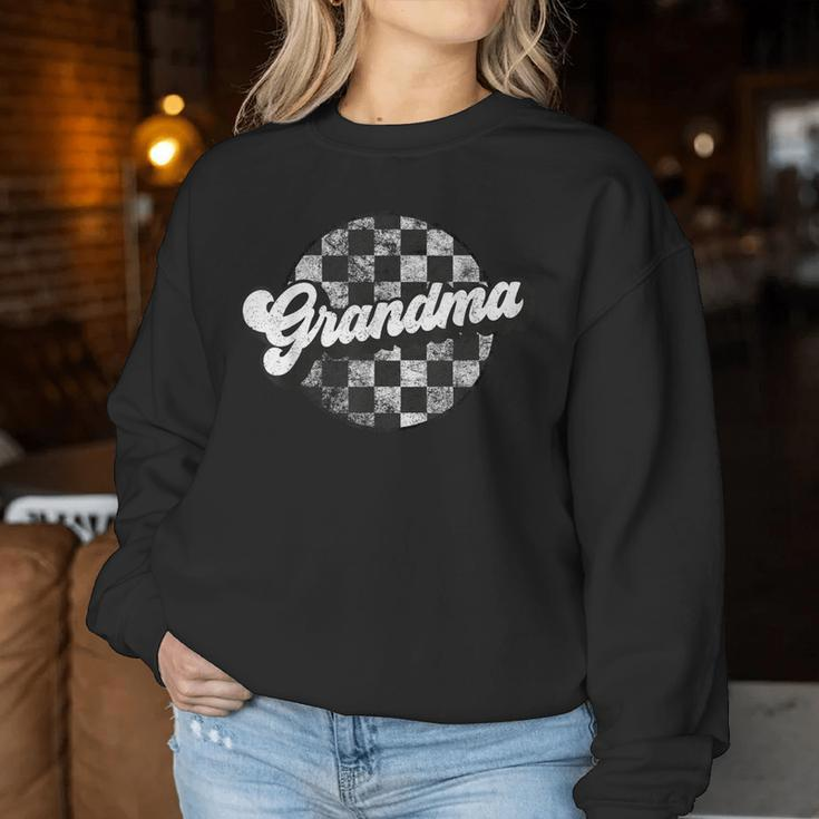 Retro Checkered Grandma Race Vintage Matching Family Women Sweatshirt Funny Gifts