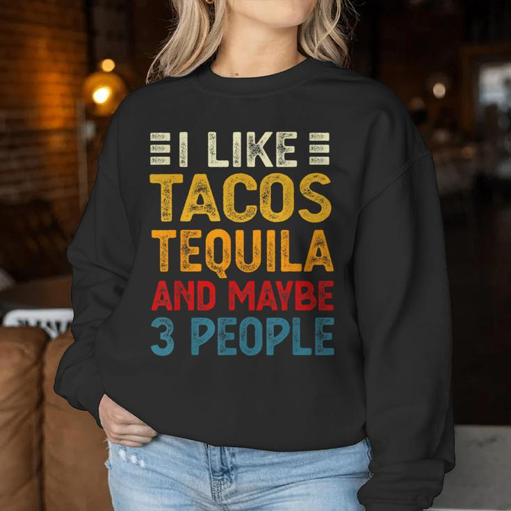 Tacos And Tequila Mexican Food Drinking Lover Women Sweatshirt Funny Gifts