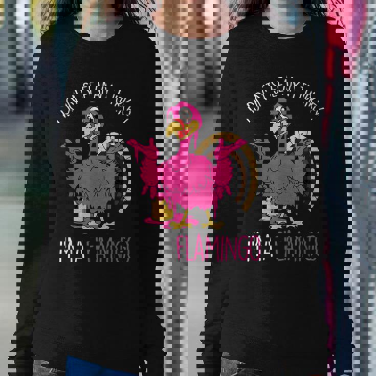 Thanksgiving Turkey Pink Flamingo Pun Women Sweatshirt Unique Gifts