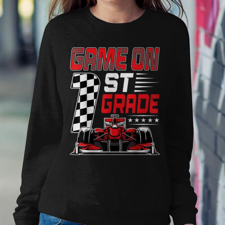 Game On 1St Grade Racing Flag Race Car First Grade Pit Crew Women Sweatshirt Unique Gifts