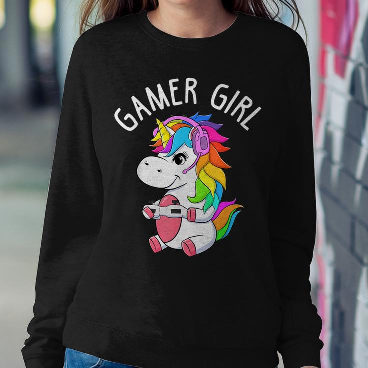 Gamer Girl Gaming Unicorn Cute Video Game Girls Women Sweatshirt Personalized Gifts