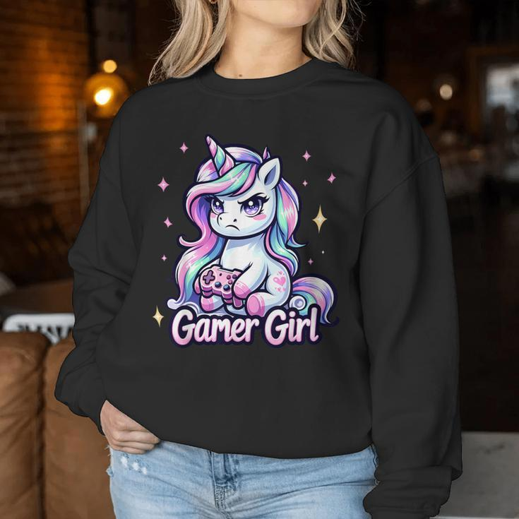 Gamer Girl Unicorn Cute Gamer Unicorn Girls Women Women Sweatshirt Personalized Gifts
