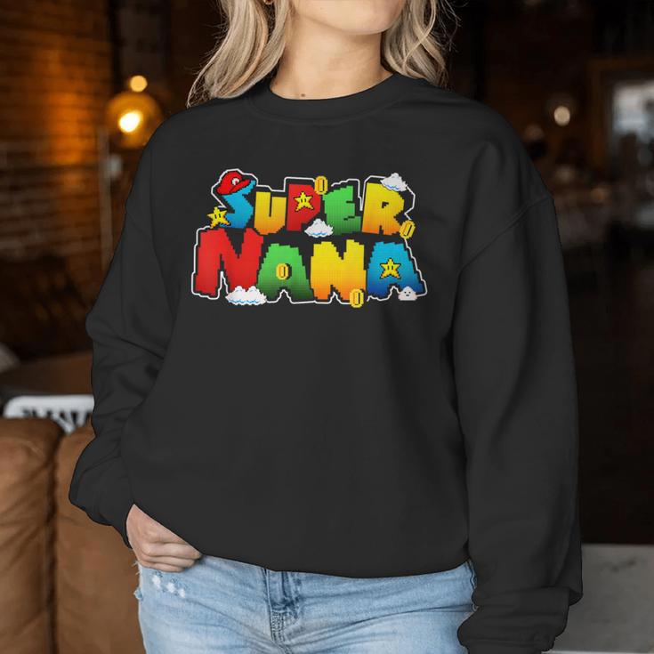 Gamer Super Nana Family Matching Game Super Nana Superhero Women Sweatshirt Unique Gifts