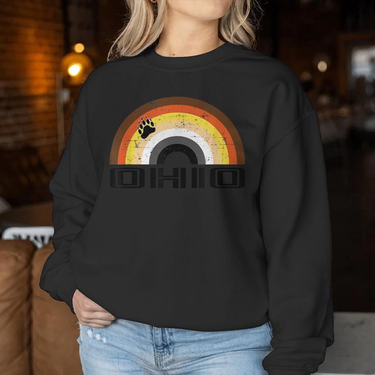 Gay Bear Ohio Rainbow Pride Vintage Distressed Women Sweatshirt Unique Gifts