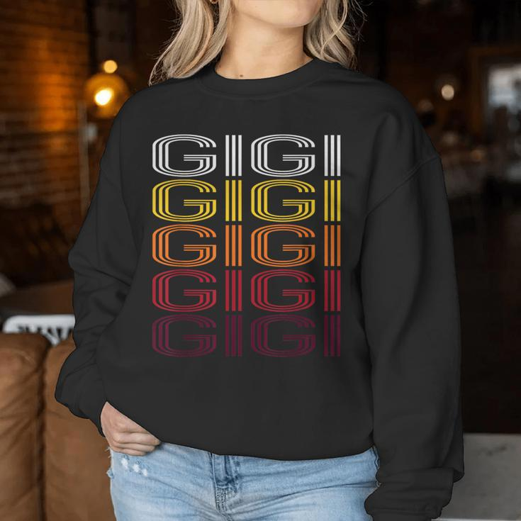 Gigi Retro Wordmark Pattern -Intage Style Sweatshirt Frauen Lustige Geschenke