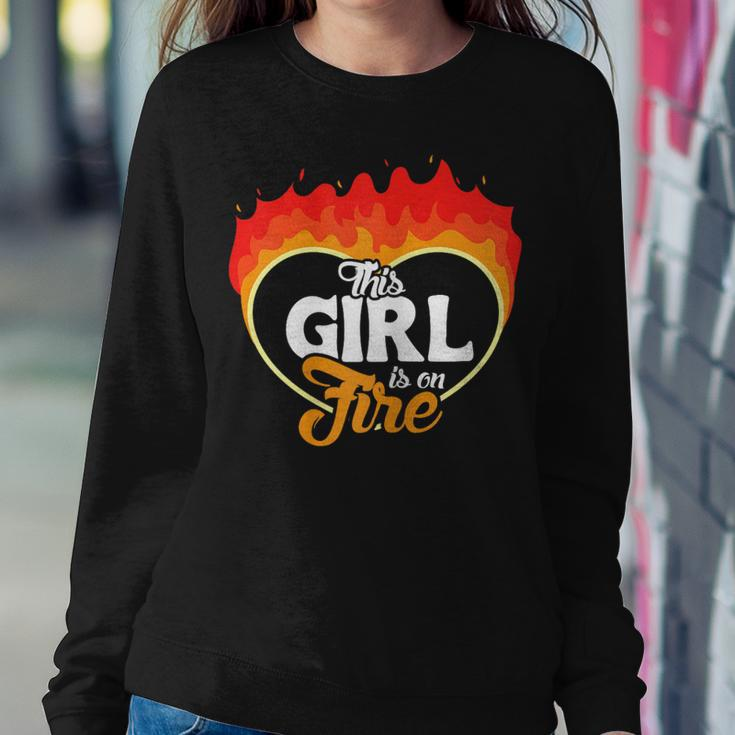 This Girl Is On Fire Heart Emancipation Power Women Sweatshirt Unique Gifts