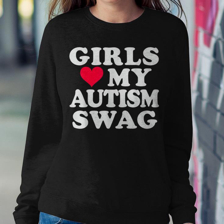 Girls Love My Autism Swag Autistic Boy Awareness Idea Women Sweatshirt Unique Gifts