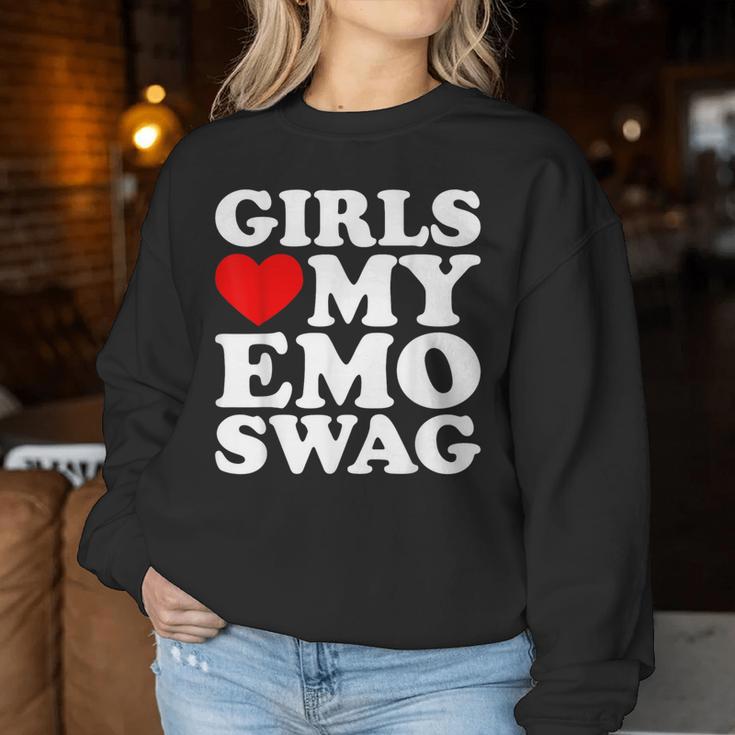 Girls Love My Emo Swag Lustiges Mädchenherz My Emo Punk Sweatshirt Frauen Lustige Geschenke