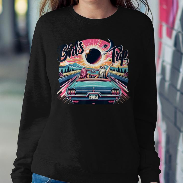 Girls Trip 2024 Total Solar Eclipse 2024 Girl Women Sweatshirt Unique Gifts
