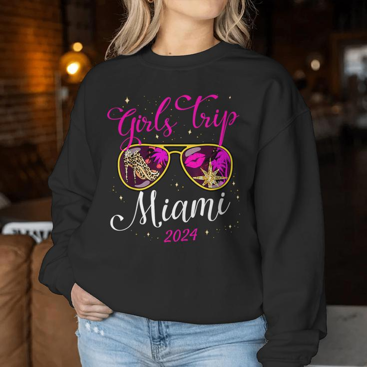 Girls Trip Miami 2024 Beach Weekend Birthday Squad Women Sweatshirt Funny Gifts