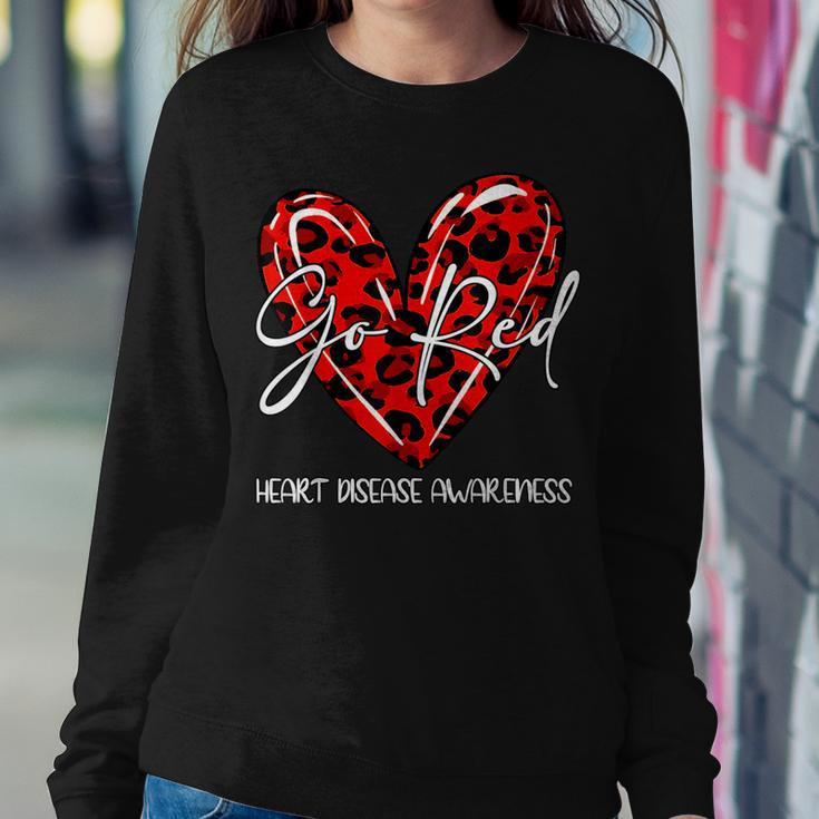 Go Red For Heart Disease Awareness Month Leopard Women Sweatshirt Unique Gifts