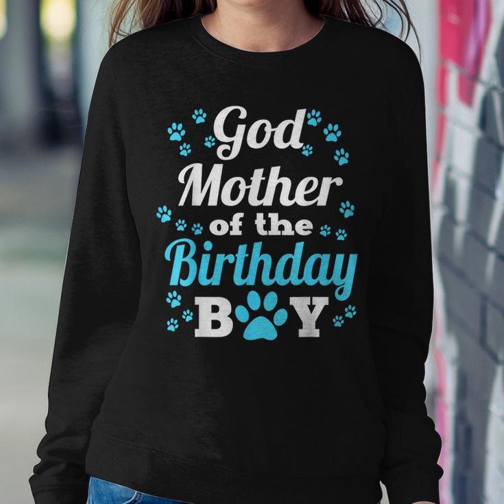 Godmother Of The Birthday Boy Dog Paw Bday Party Women Sweatshirt Unique Gifts