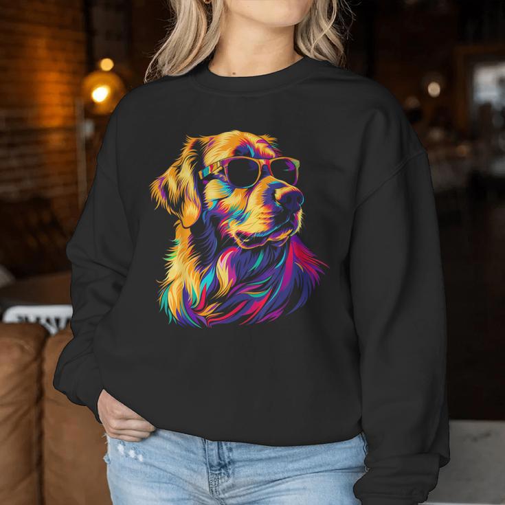 Golden Retriever Sonnenbrille Lustig Hund Mama Papa Sweatshirt Frauen Lustige Geschenke