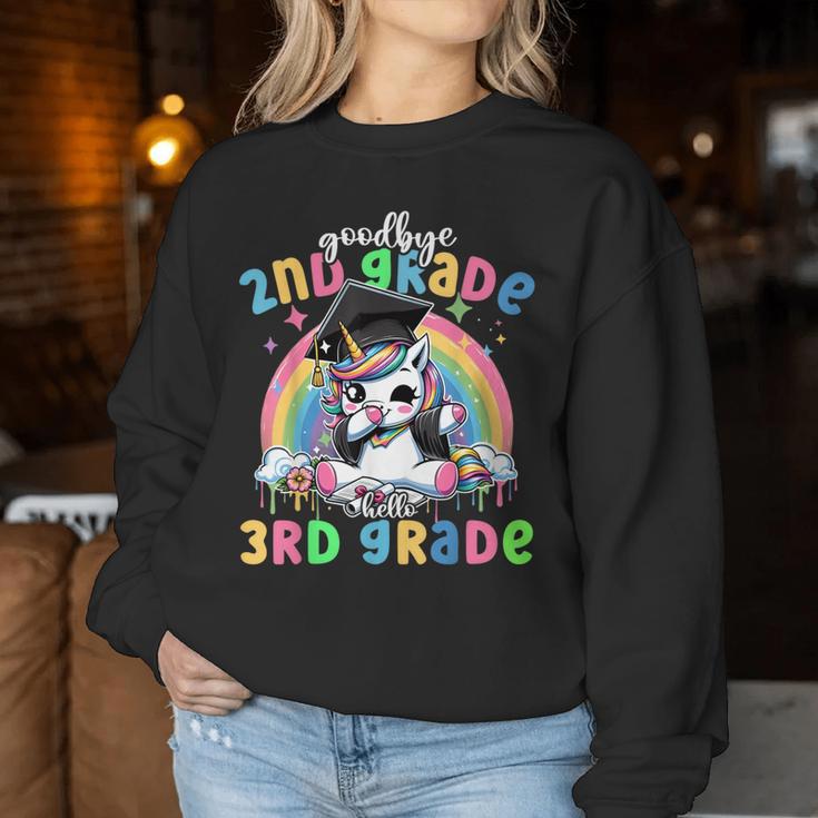 Goodbye 2Nd Second Grade Unicorn Hello 3Rd Grade Cap Gown Women Sweatshirt Unique Gifts