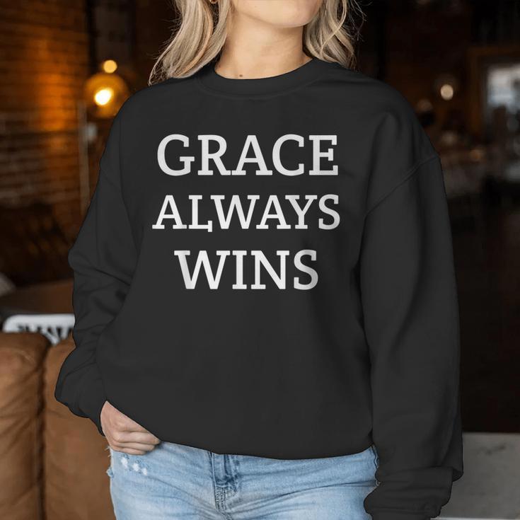 Grace Always Wins Christian Faith Women Sweatshirt Unique Gifts