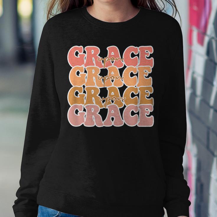 Grace Upon Retro Vintage Christian Faith Jesus God Lover Women Sweatshirt Unique Gifts