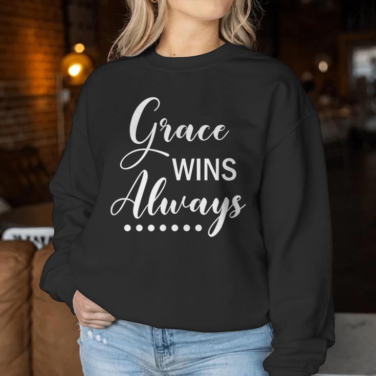 Grace Wins Always Christian Faith Women Sweatshirt Unique Gifts