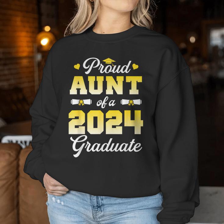 Graduate Senior 2024 Proud Aunt Of A 2024 Graduate Women Sweatshirt Funny Gifts
