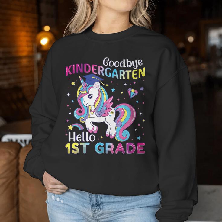 Graduation 2024 Goodbye Kindergarten Hello 1St Grade Unicorn Women Sweatshirt Unique Gifts