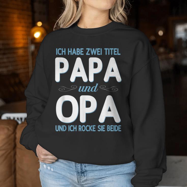 Granddaughter Oma Weltbester Ich Habe Zwei Titel Papa Und Opa Sweatshirt Frauen Lustige Geschenke