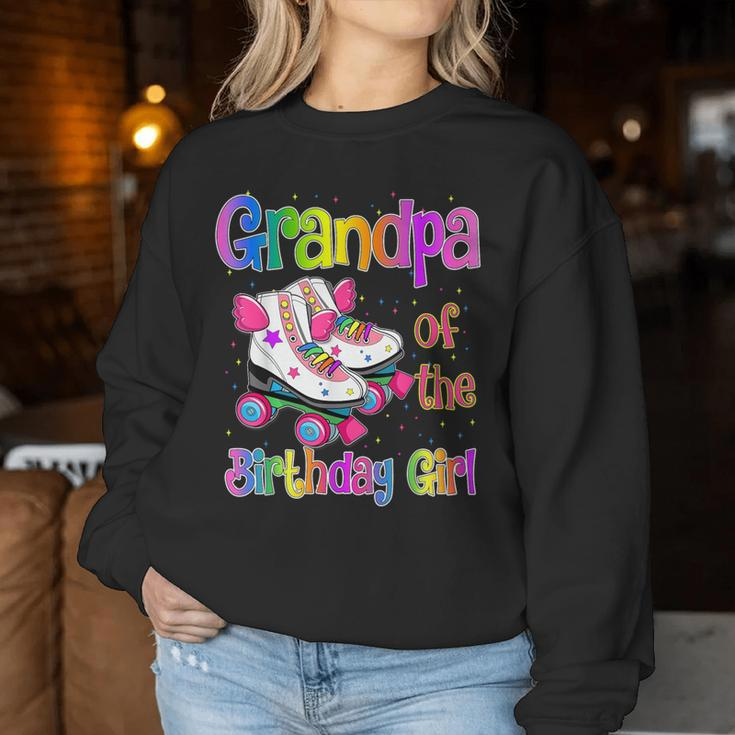 Grandpa Birthday Girl Rolling Skate Birthday Family Party Women Sweatshirt Funny Gifts