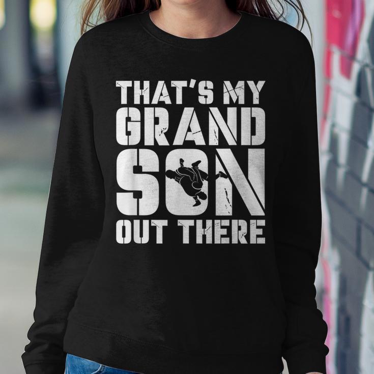 My Grandson Out There Wrestling Grandma Grandpa Women Sweatshirt Unique Gifts