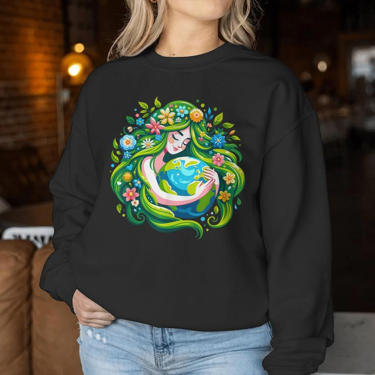 Green Goddess Earth Day Save Our Planet Girl Kid Women Sweatshirt Funny Gifts