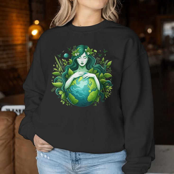 Green Mother Earth Day Gaia Save Our Planet Hippie Women Sweatshirt Funny Gifts