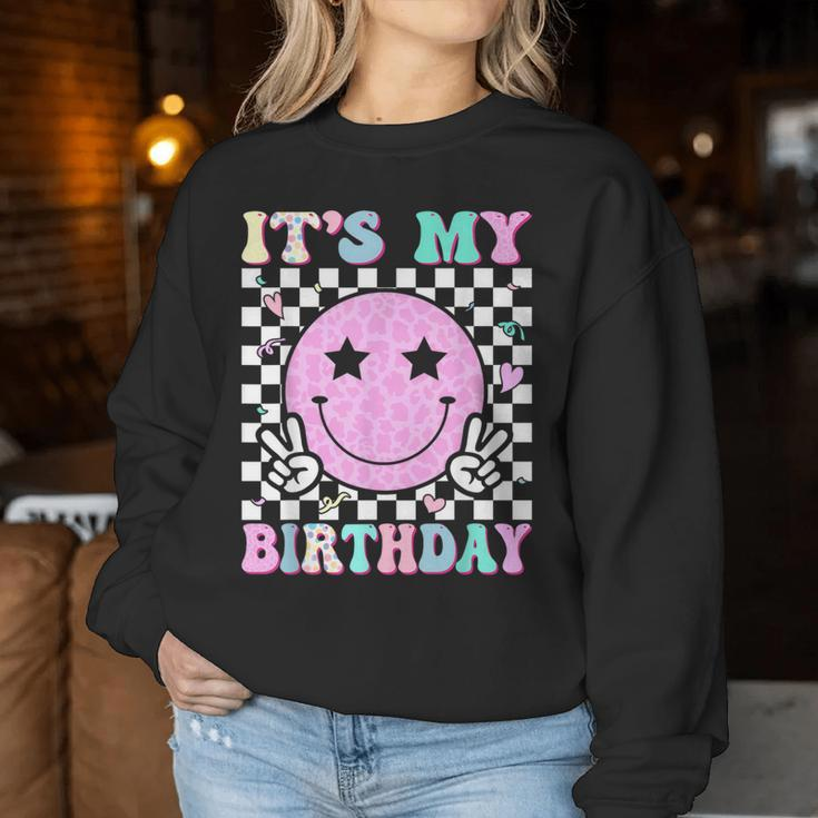 Groovy It's My Birthday Ns Girls Smile Face Bday Women Sweatshirt Unique Gifts
