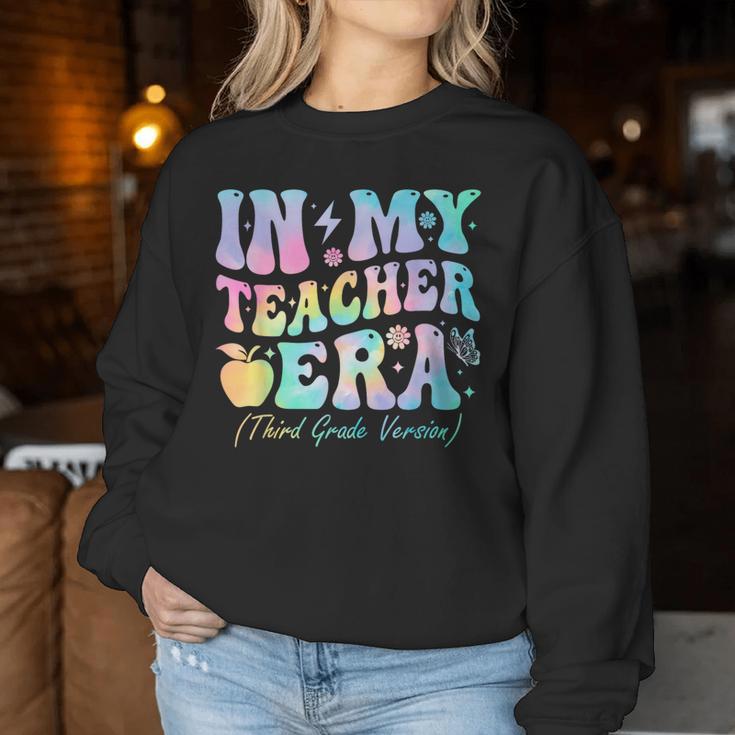 Groovy In My Teacher Era Third Grade Version 3Rd Grade Women Sweatshirt Unique Gifts